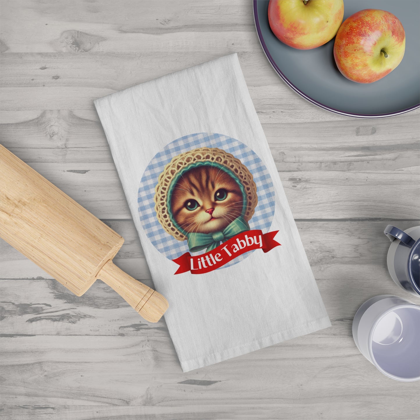 Tabby Cat, LIttle Tabby Parody Cat Tea Towel, Polish Gift, Hostess Gift