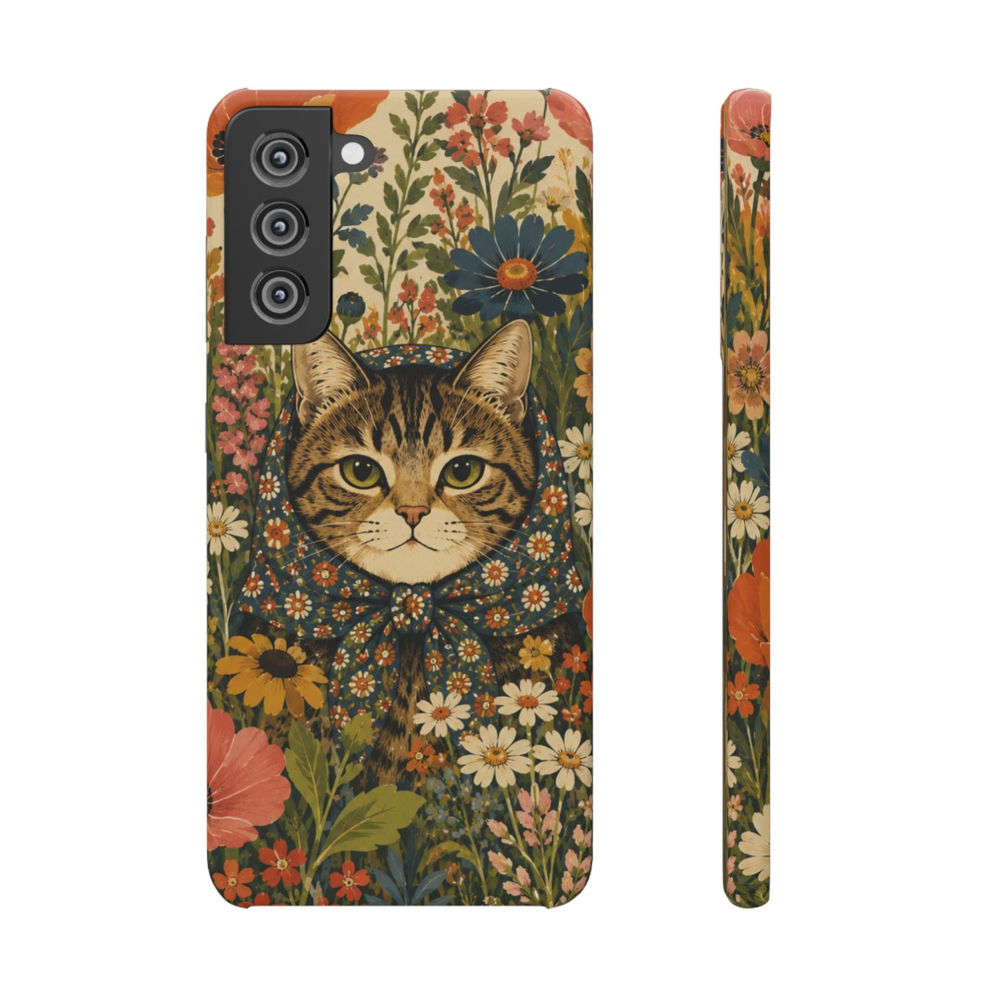 Babushka Cat Peeky Gardens Snap Phone Case