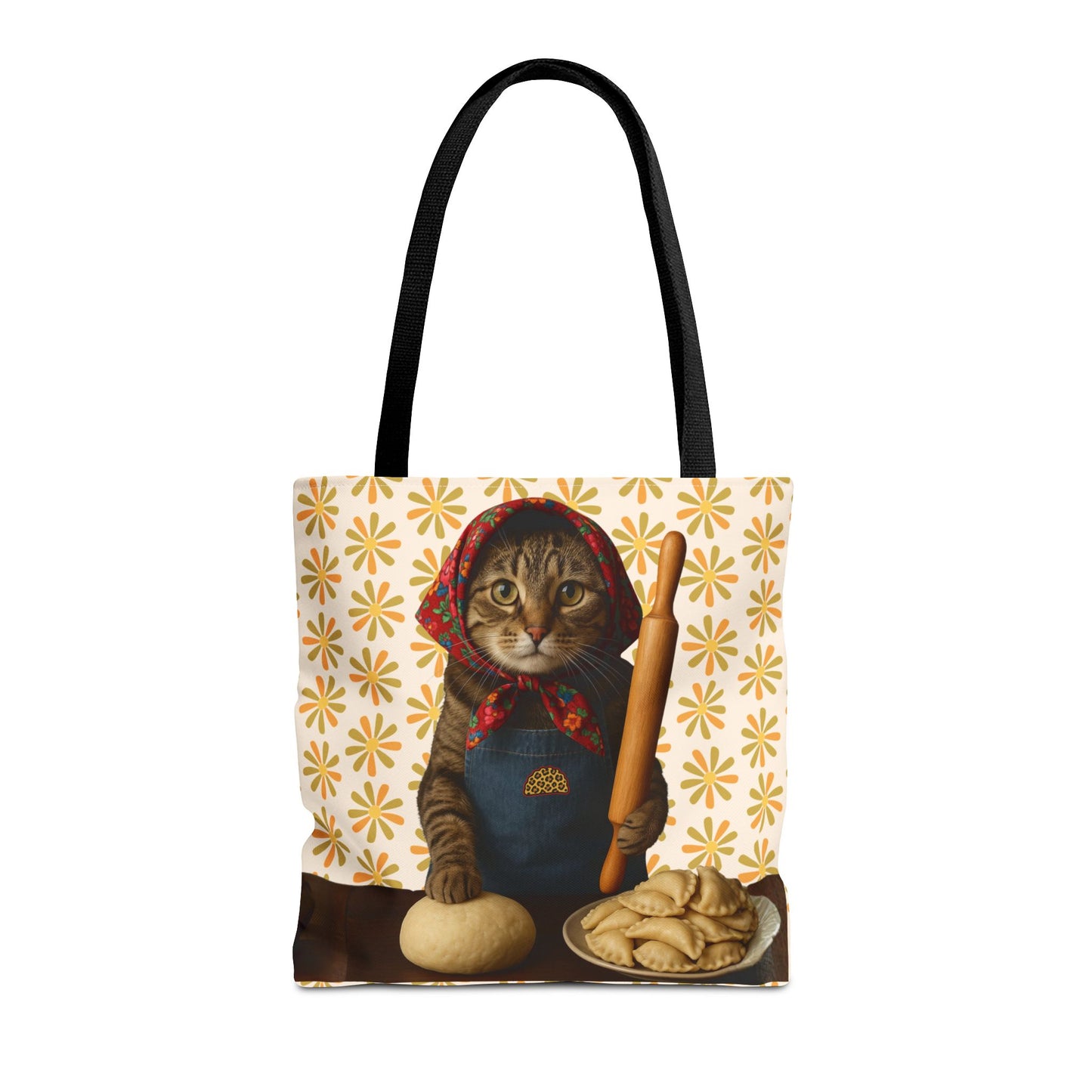 Babushka Cat ™ Adorable Polish Theme Tote Bag (AOP), Pierogi Gifts