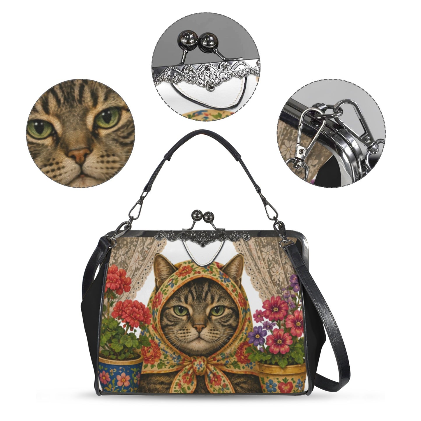 Window Peeper Kisslock Crossbody Shoulder Bag