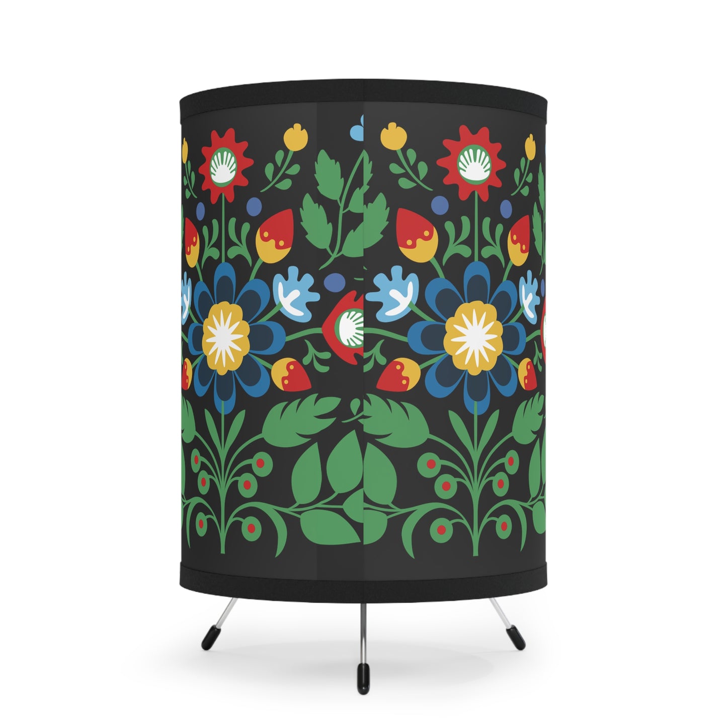 Polish Folk Art, Wycinanki Tripod Lamp with High-Res Printed Shade, US\CA plug