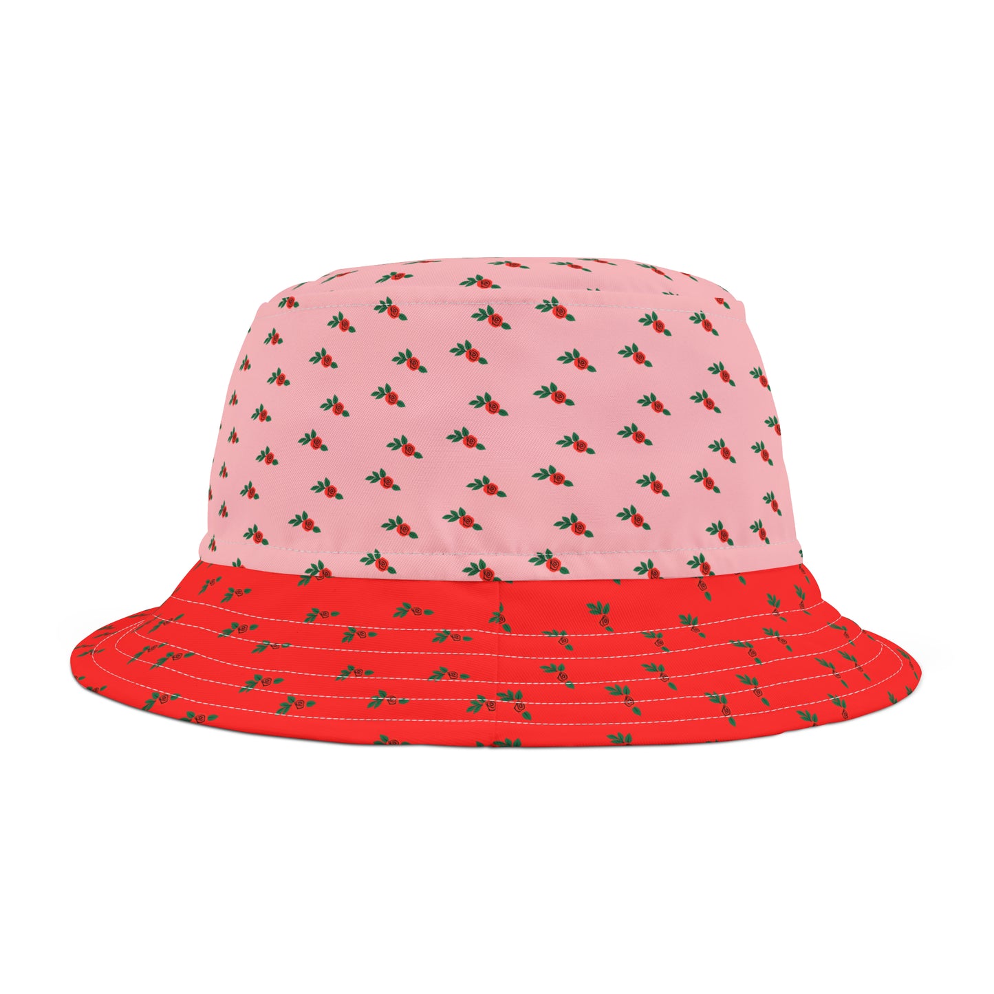 Red and Pink Floral Bucket Hat (AOP)