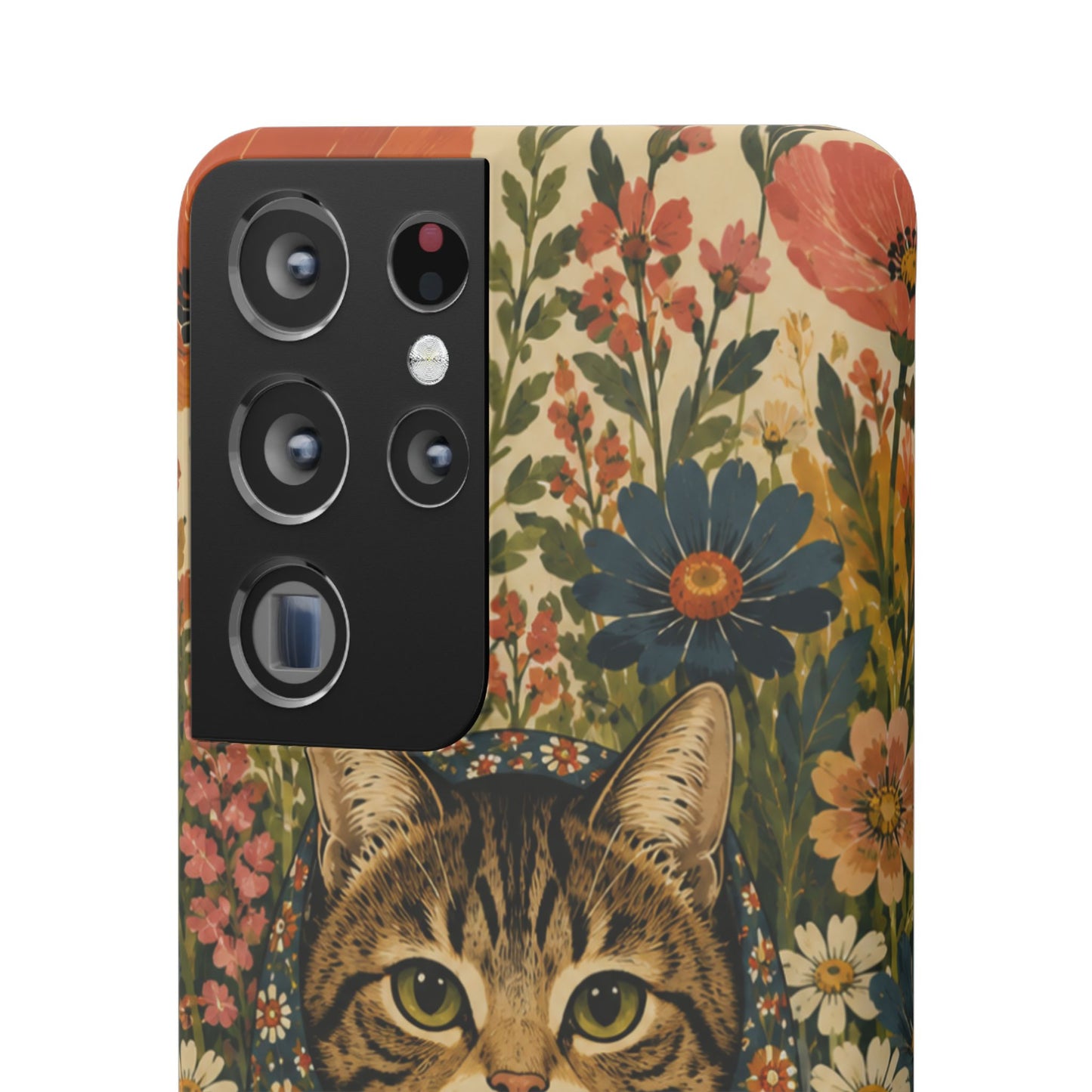 Babushka Cat Peeky Gardens Snap Phone Case