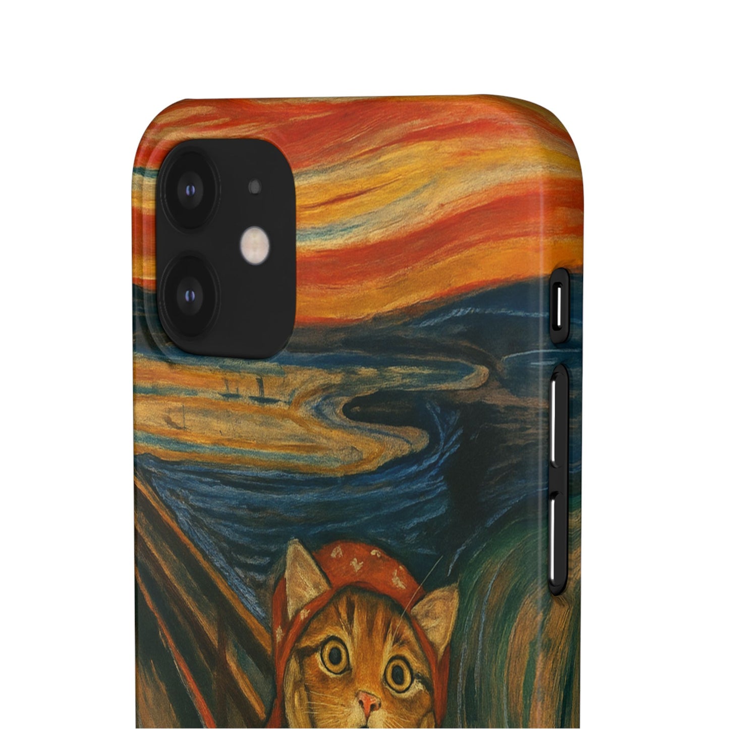 Babushka Cat x Edvard Munch The Scream Parody Art Snap Case