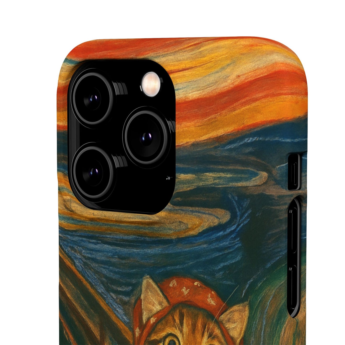 Babushka Cat x Edvard Munch The Scream Parody Art Snap Case