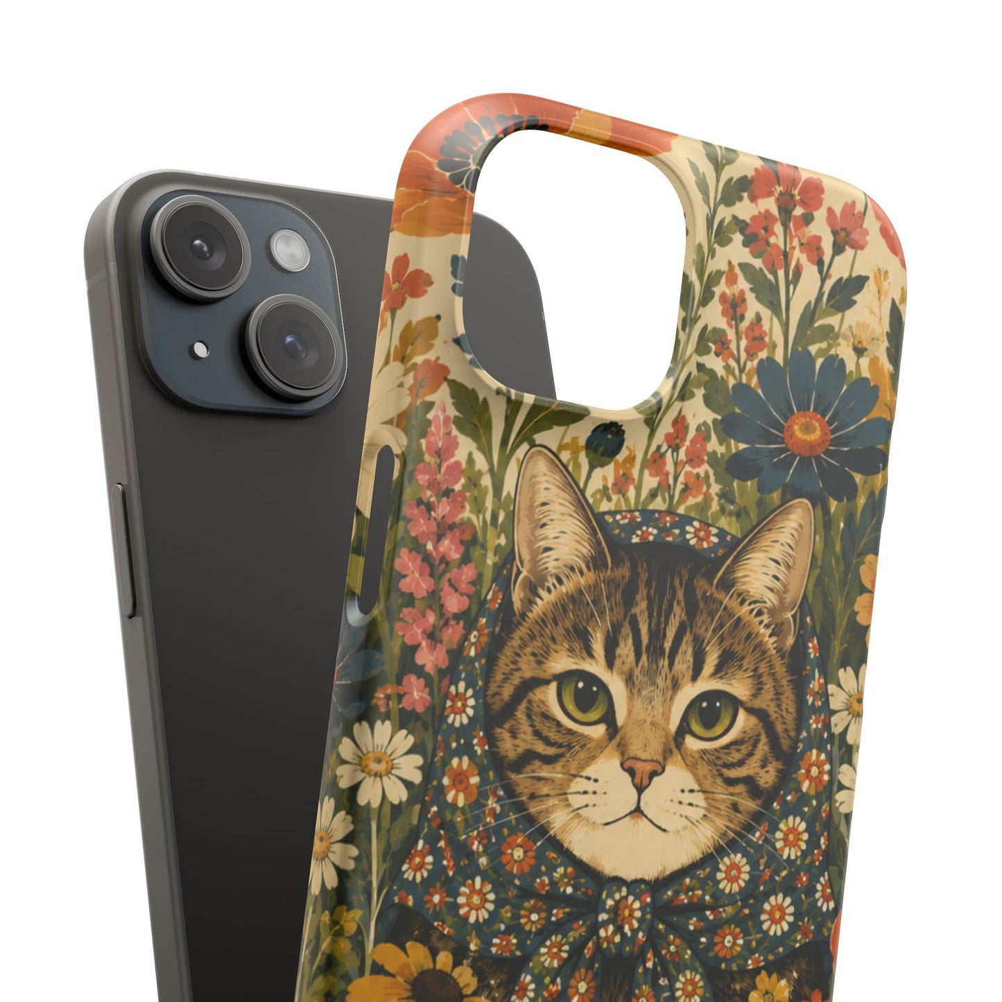 Babushka Cat Peeky Gardens Snap Phone Case