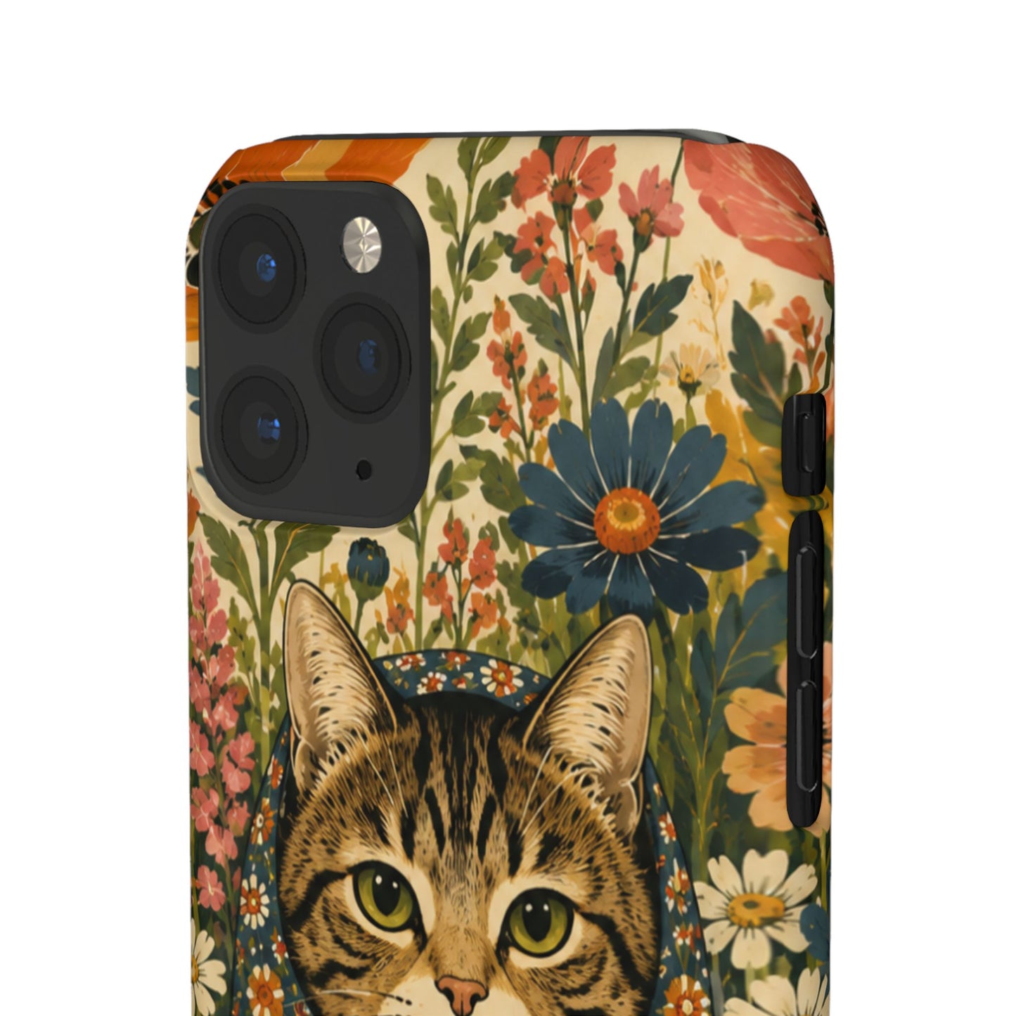 Babushka Cat Peeky Gardens Snap Phone Case