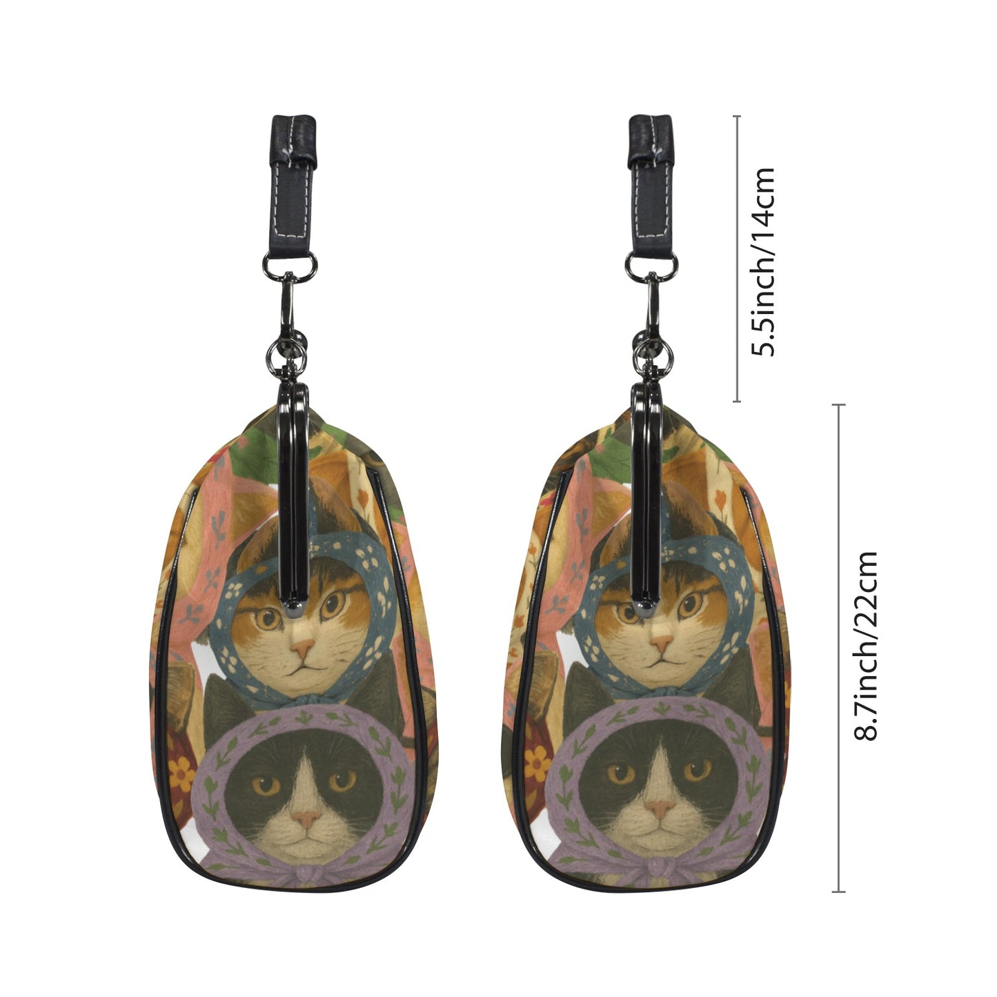 Kitschy Babsushka Cat Vintage Style Kisslock Crossbody Shoulder Bag(Model 1752)