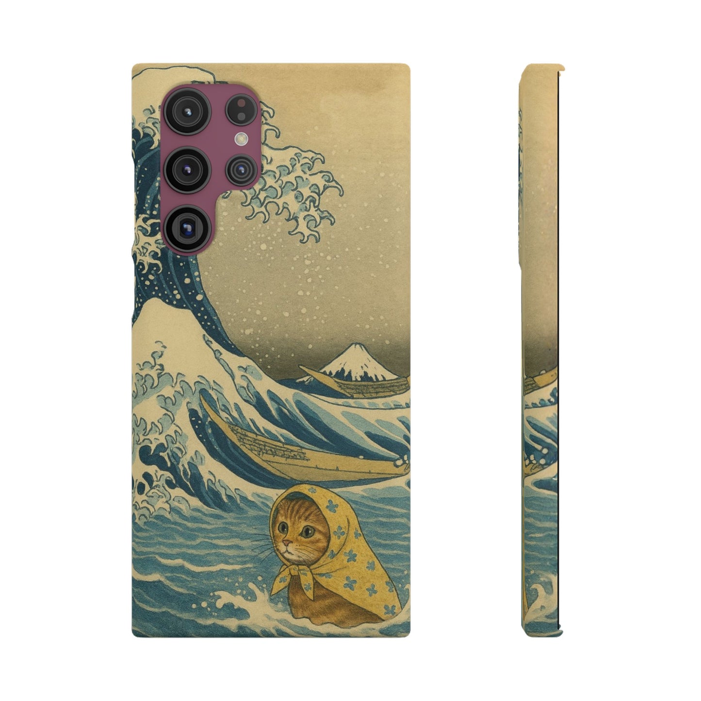 Babushka Cat x  The Great Wave Off Kanagawa Snap Phone Case