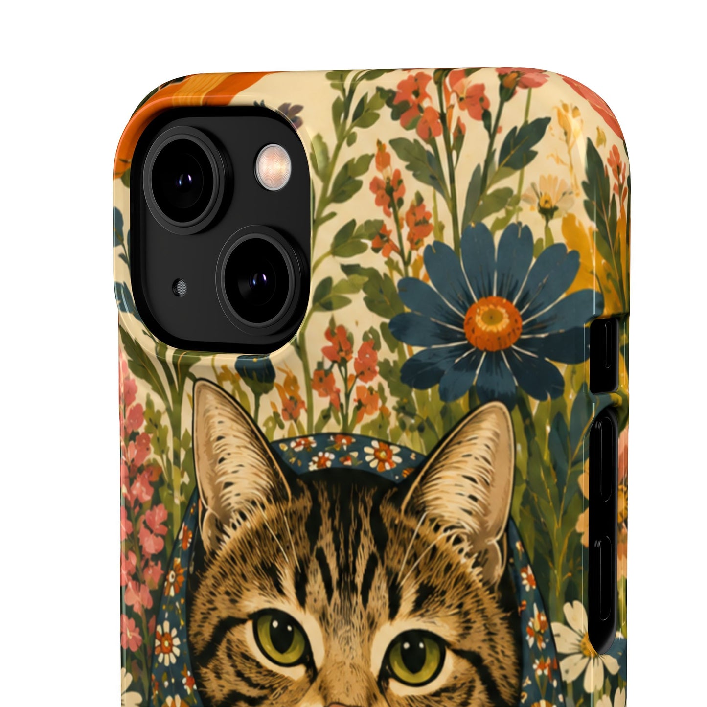 Babushka Cat Peeky Gardens Snap Phone Case