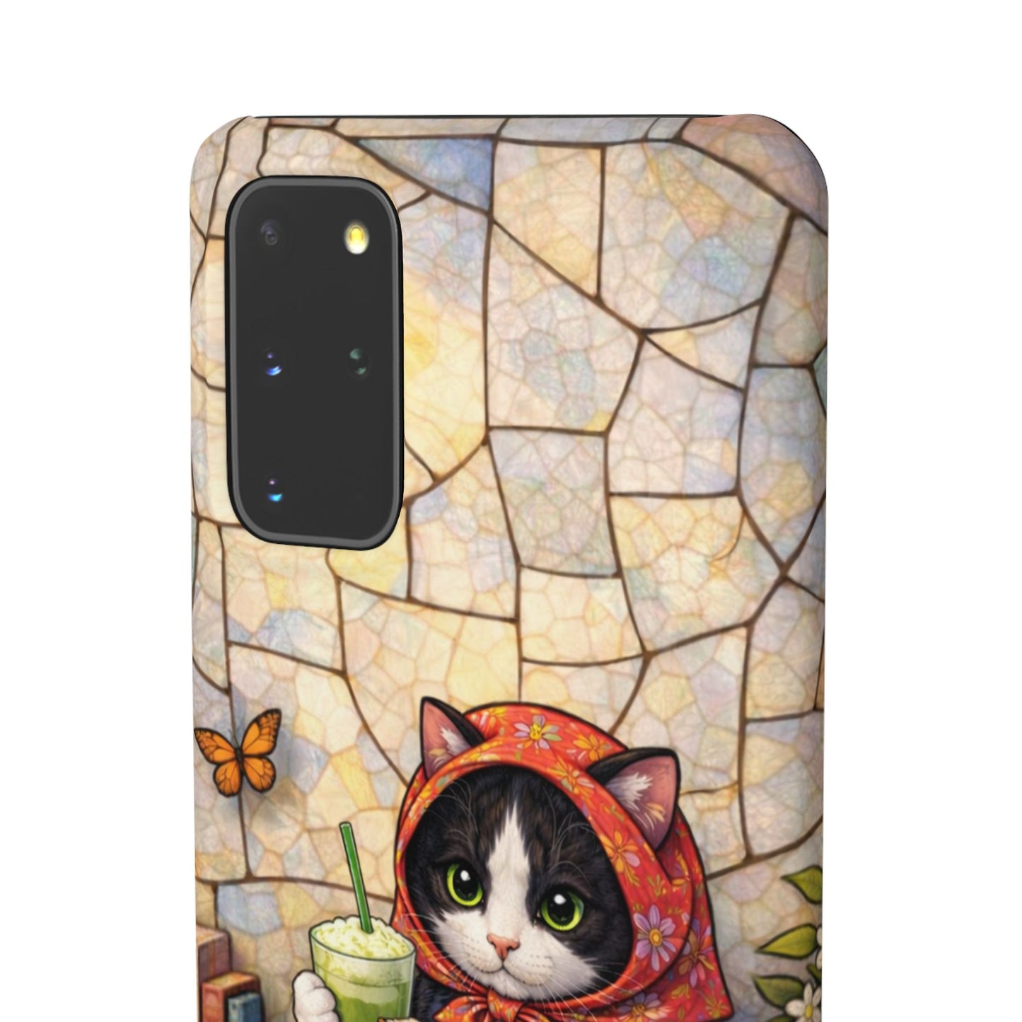 Babushka Cat Reads, Tuxedo Cat Literary Snap Phone Case