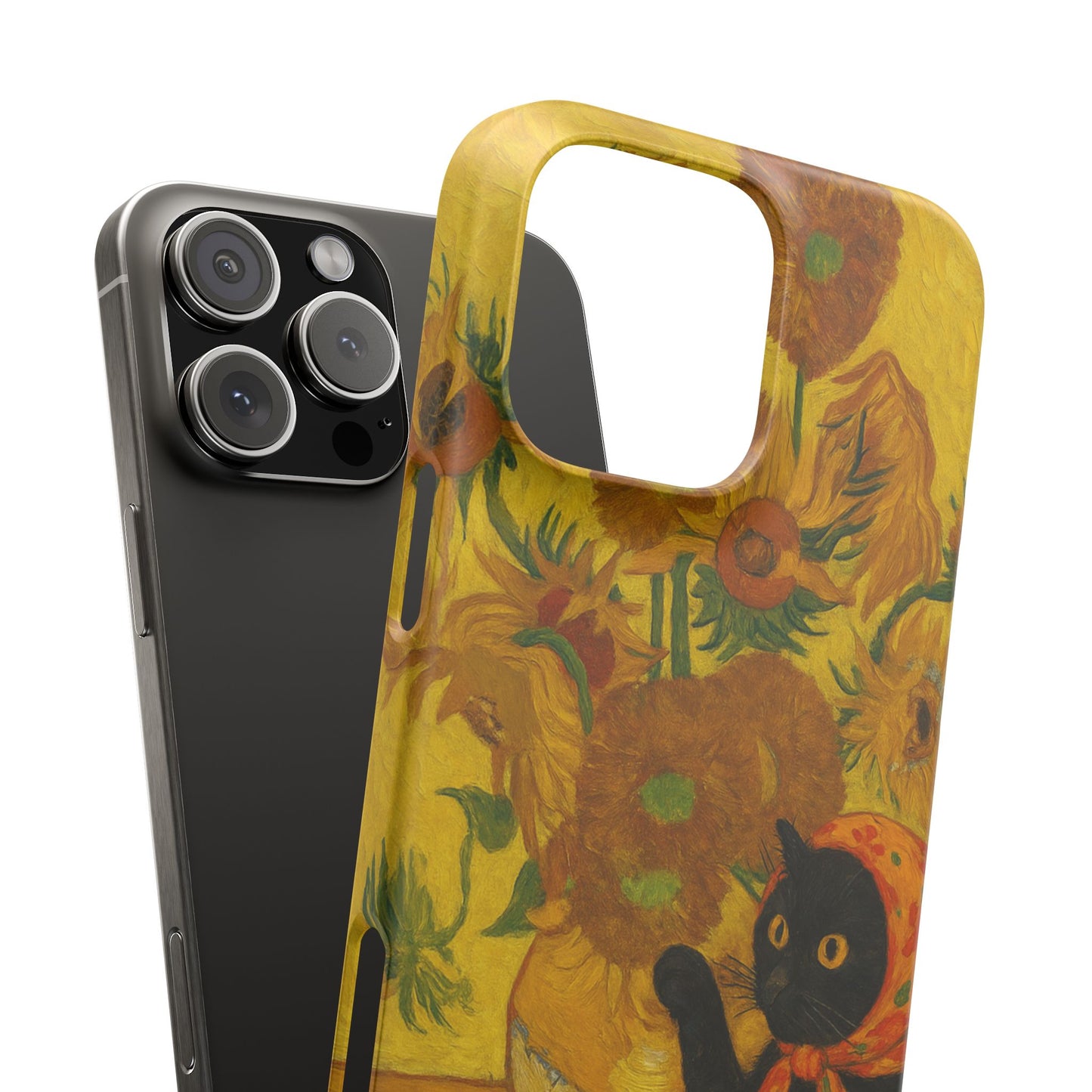 Babushka Cat Van Gogh Sunflowers Snap Phone Case