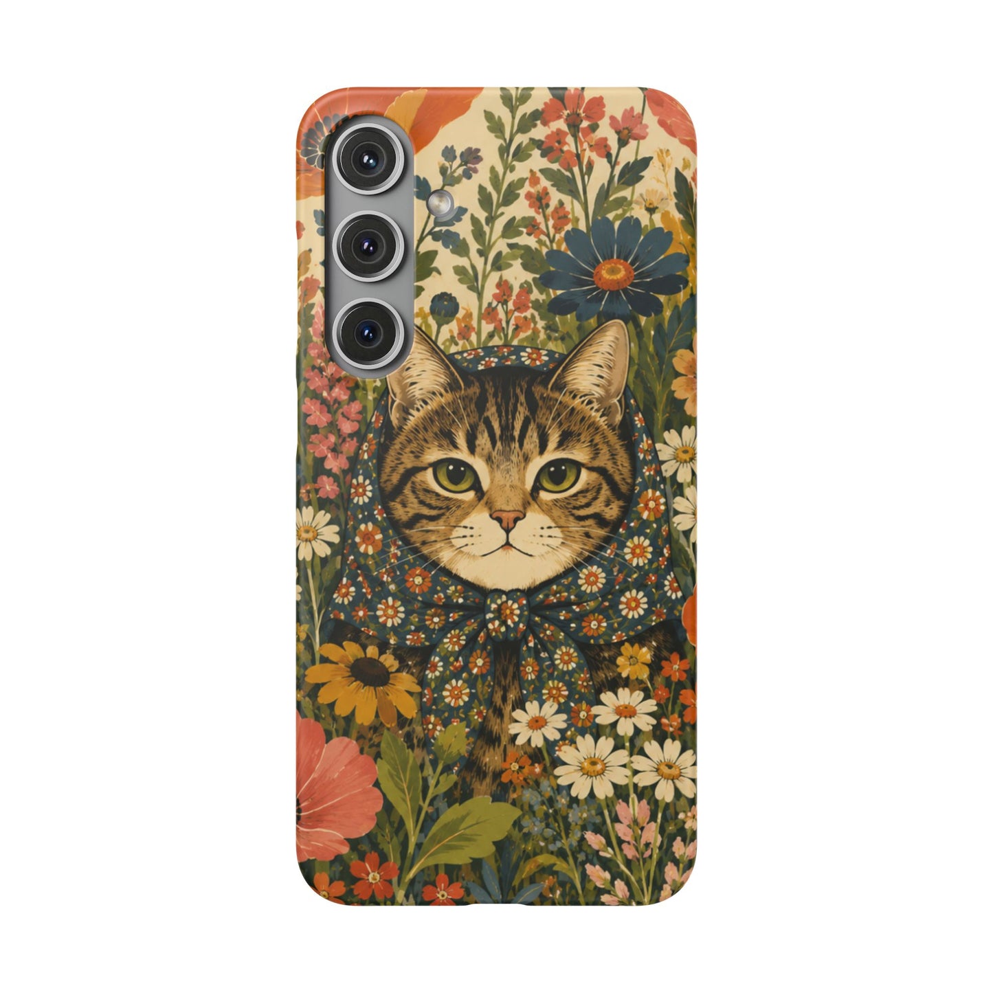 Babushka Cat Peeky Gardens Snap Phone Case