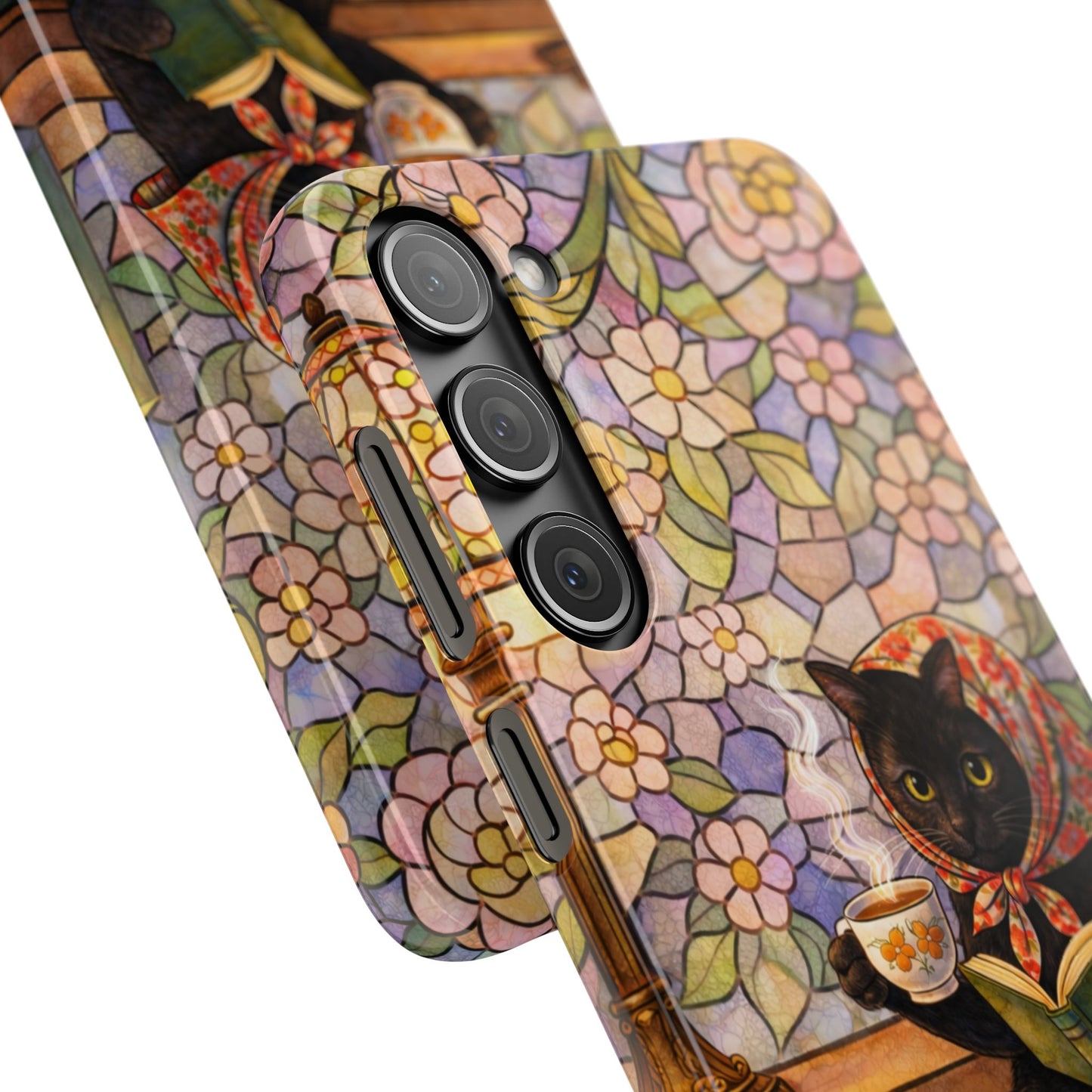 Babushka Cat Reads Artistic Literary Snap Phone Cases