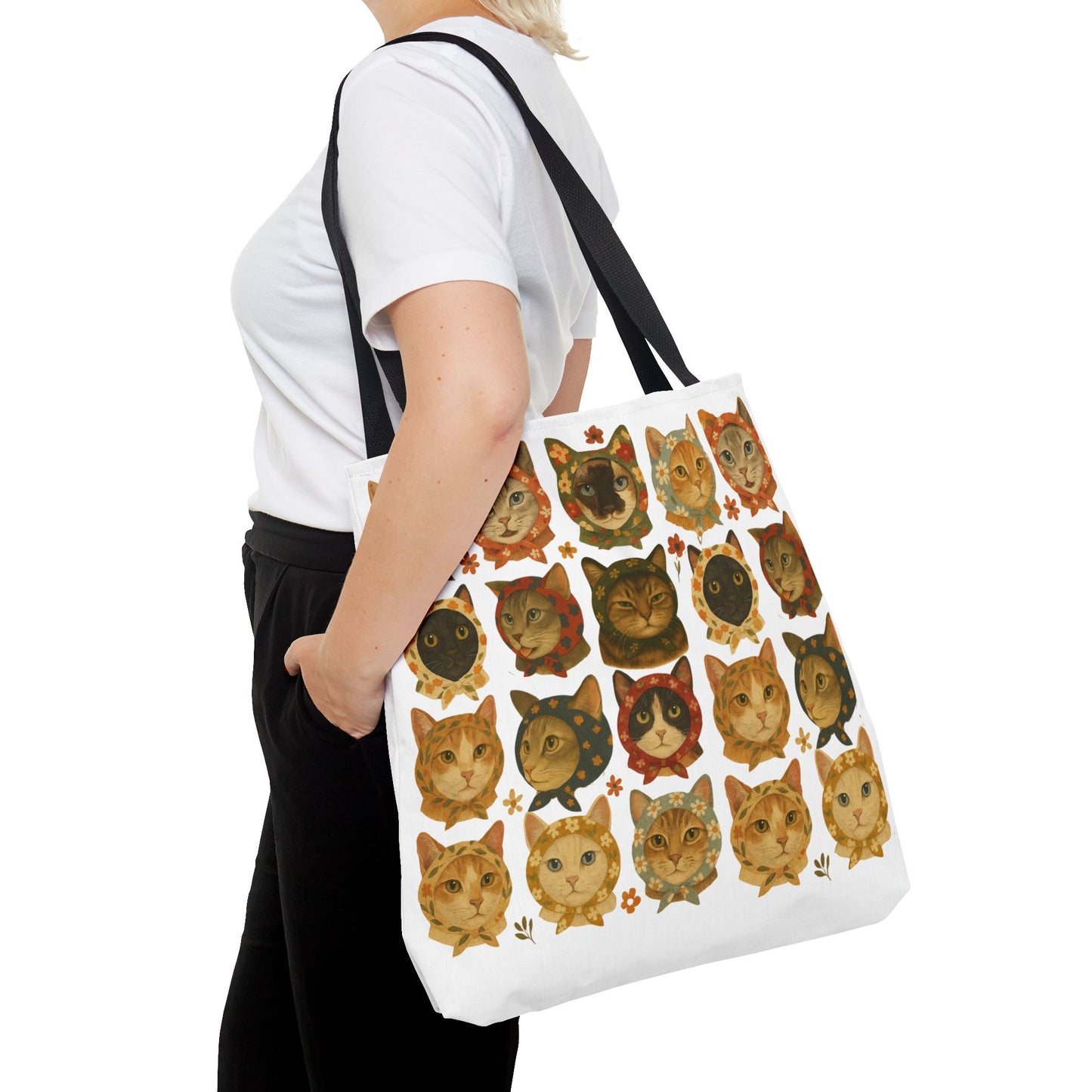 Babushka Cat Lovers Tote Bag