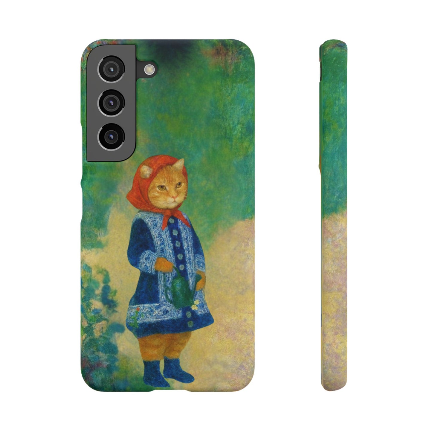 Babushka Cat With a Watering Can x Renoir Funny Art  Slim Phone Case