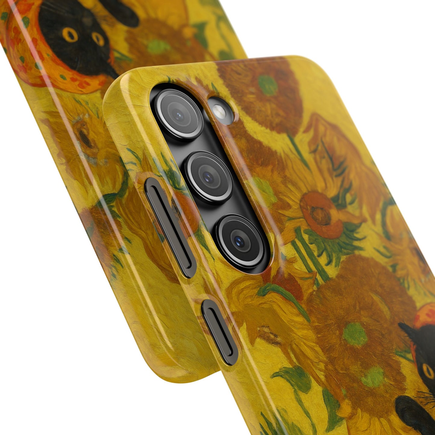 Babushka Cat Van Gogh Sunflowers Snap Phone Case