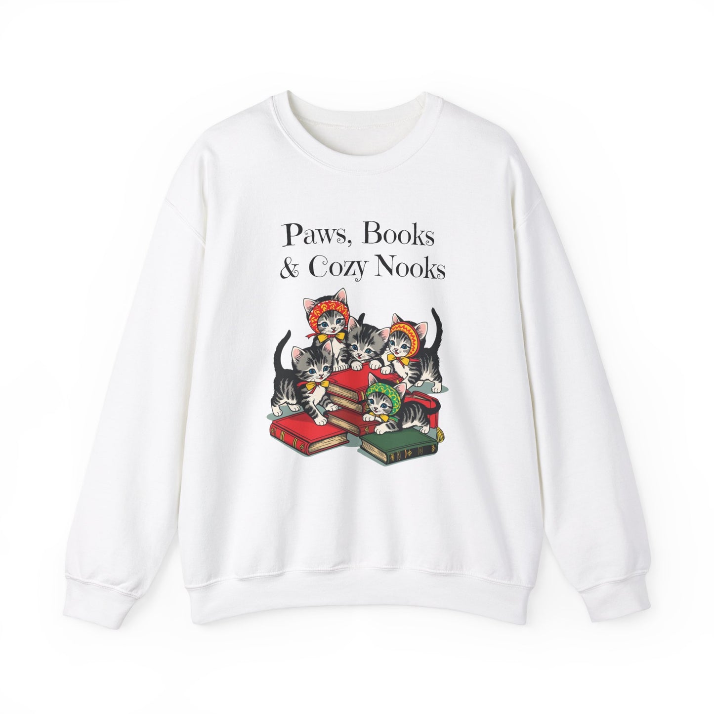 Babushka Kittens and Books Sweatshirt