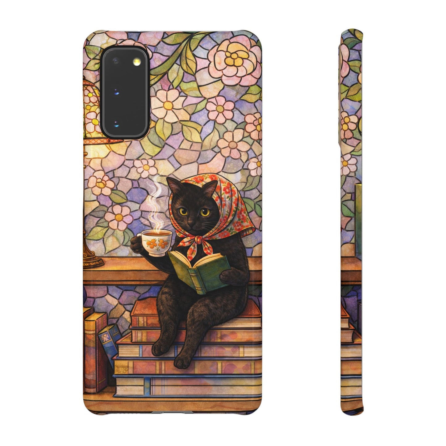 Babushka Cat Reads Artistic Literary Snap Phone Cases