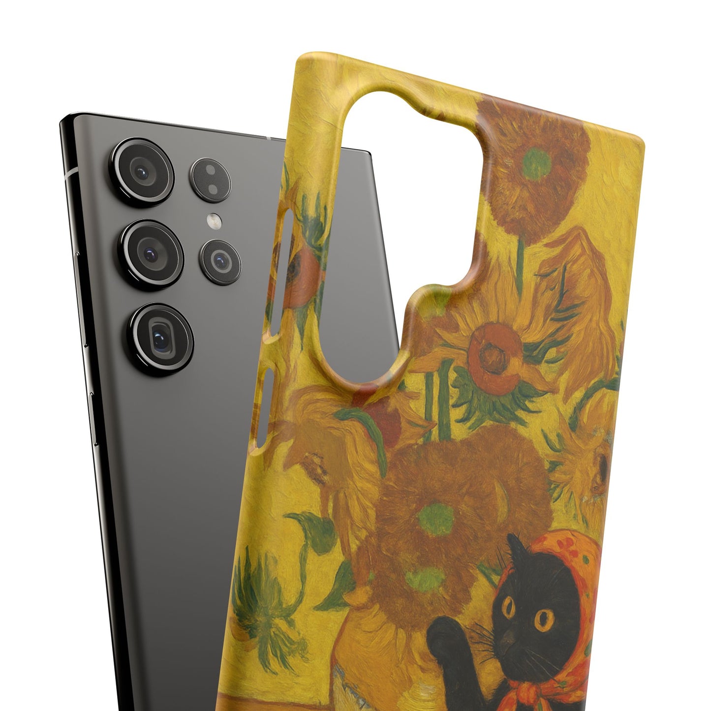 Babushka Cat Van Gogh Sunflowers Snap Phone Case