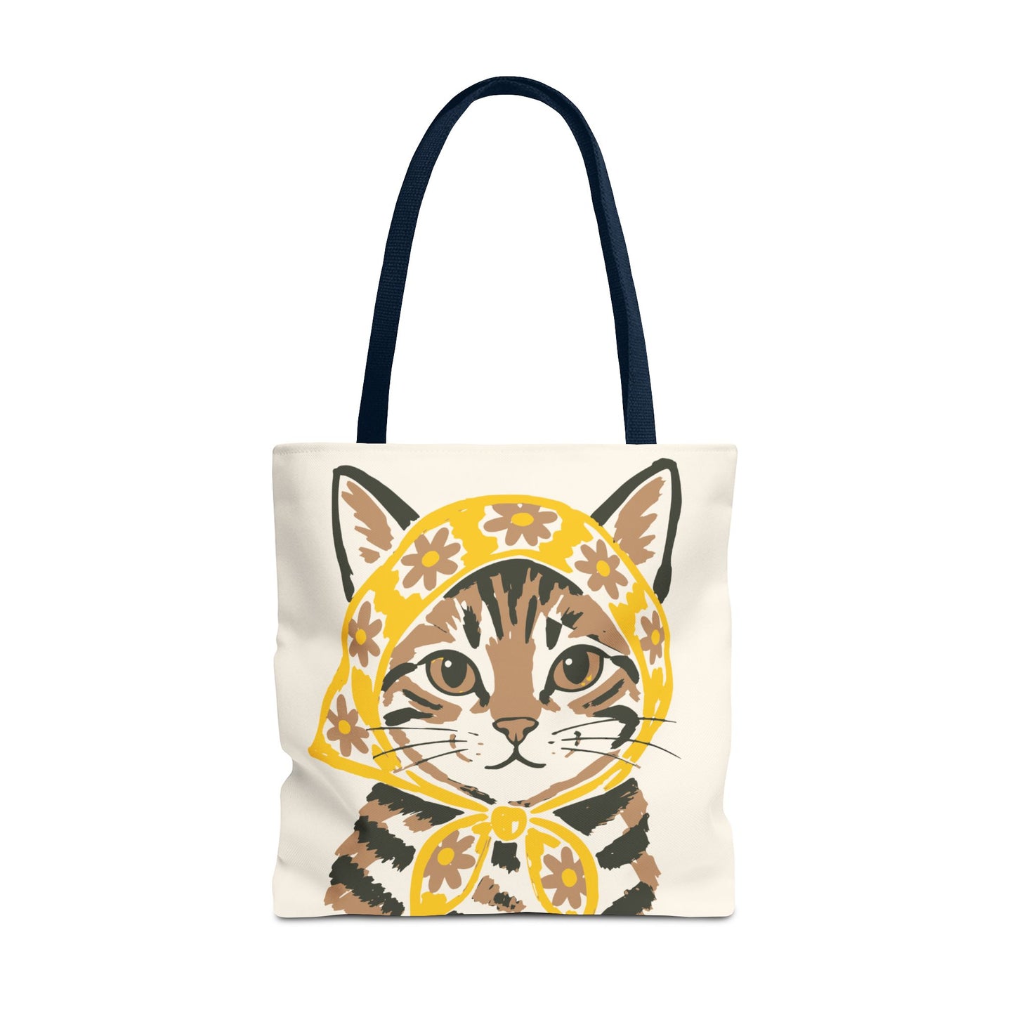 Babushka Cat, Tabby Cat Tote Bag (AOP)