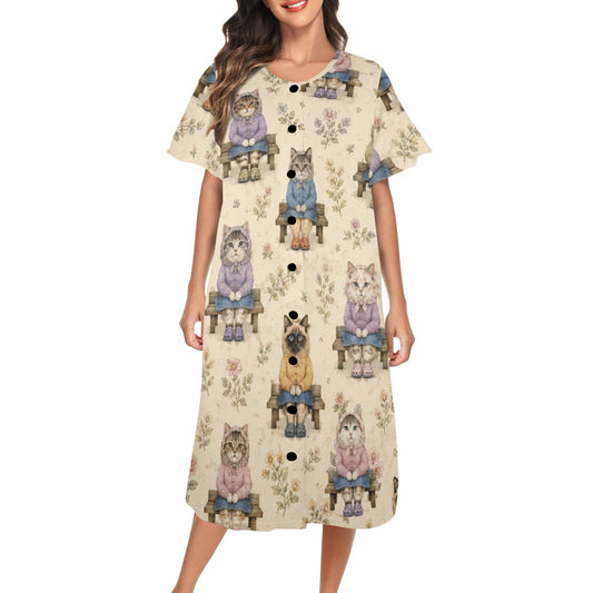 Babushka Cat House Dress-Park Bench Pretties