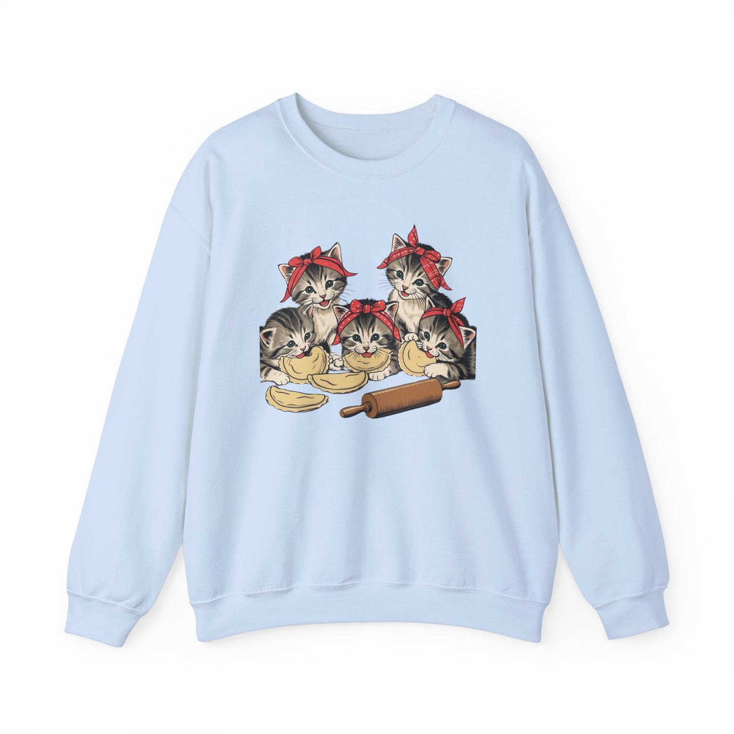 Pierogi Cats, Retro Kittens and Pierogi Crewneck Sweatshirt