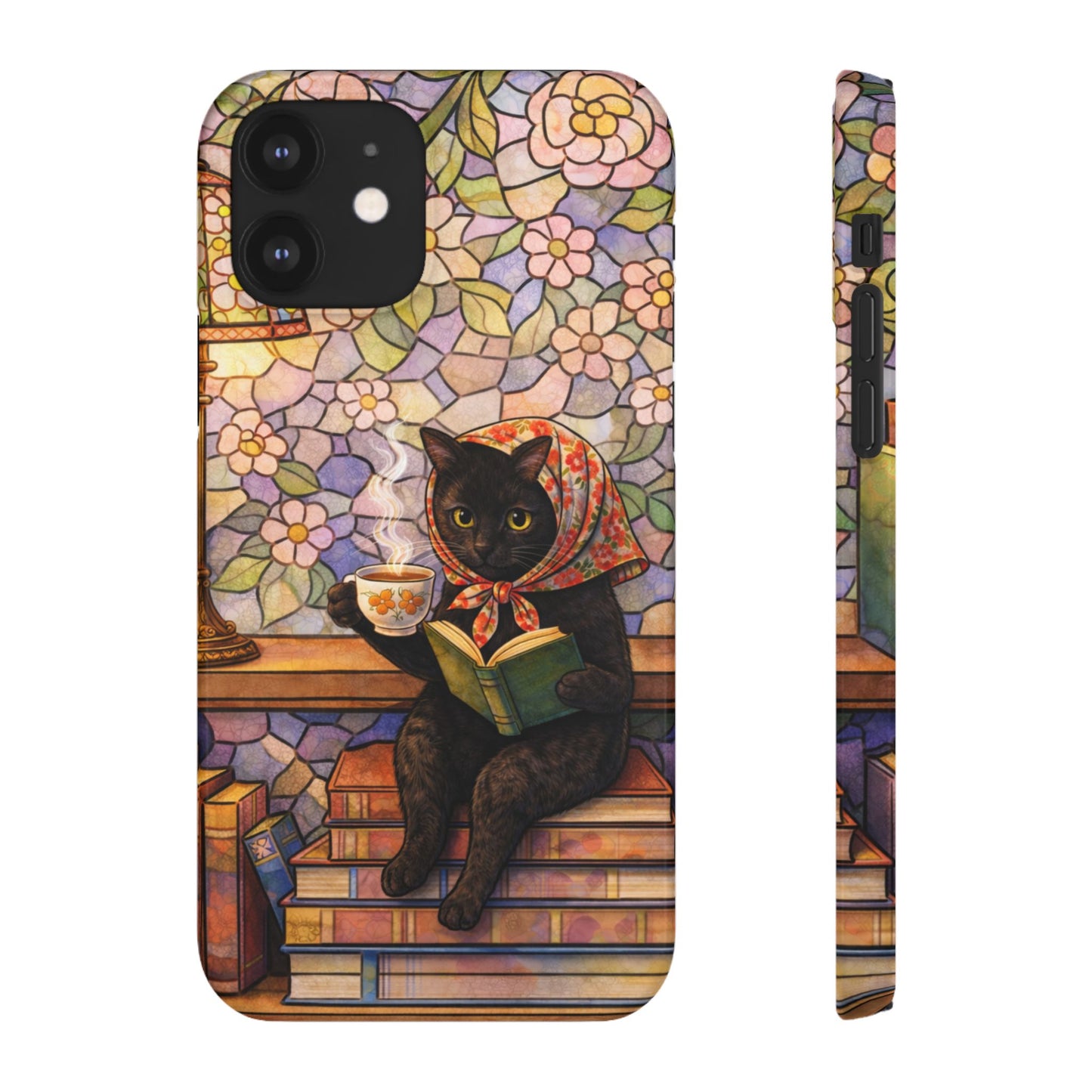 Babushka Cat Reads Artistic Literary Snap Phone Cases