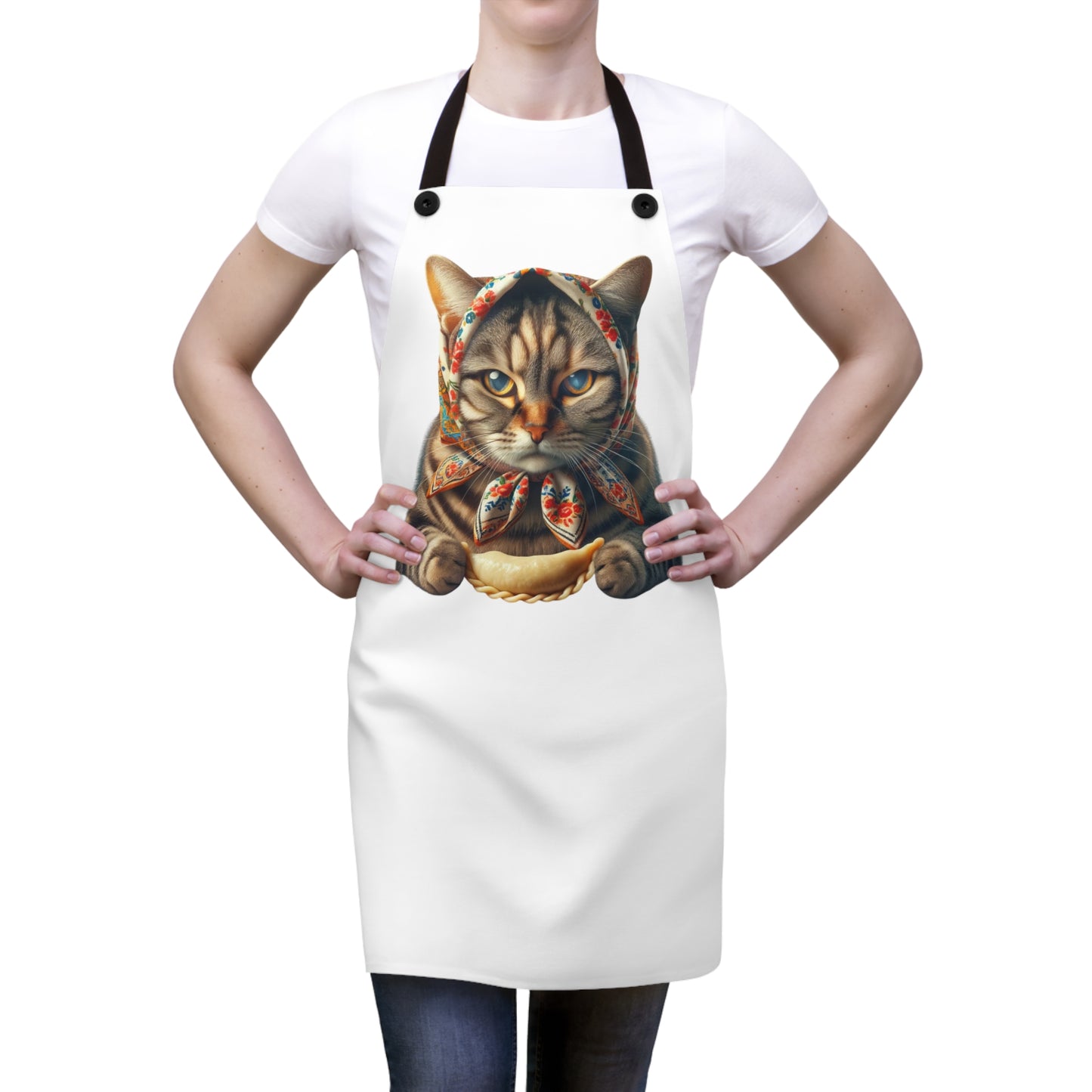 Babushka Cat Apron, Pierogi Cat