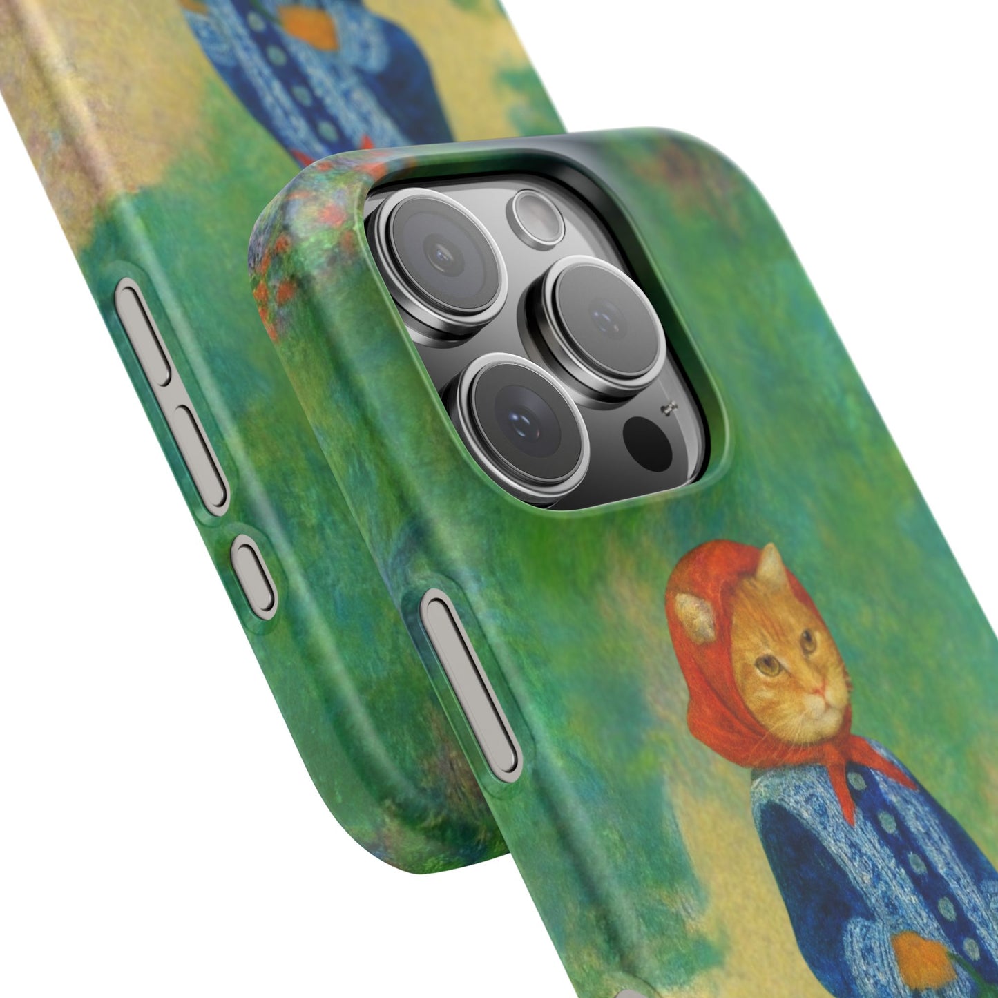 Babushka Cat With a Watering Can x Renoir Funny Art  Slim Phone Case