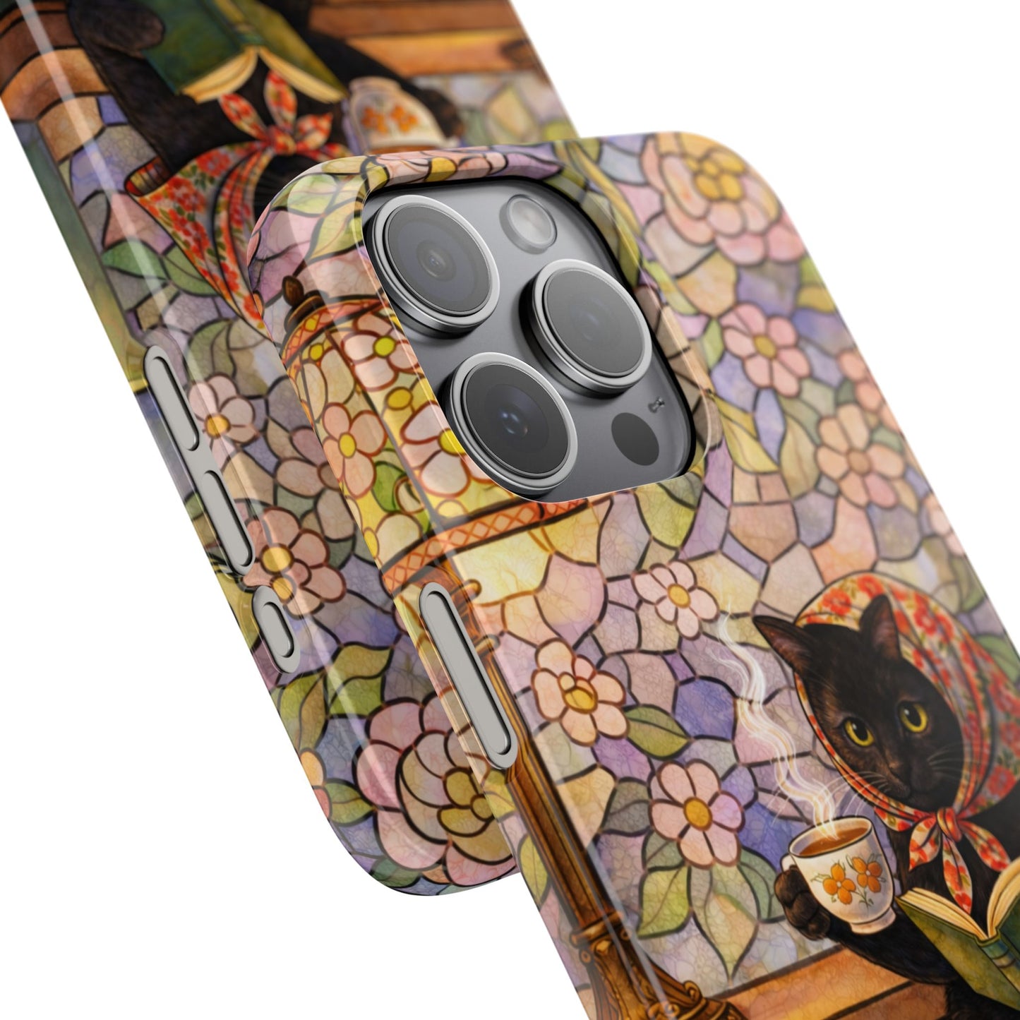 Babushka Cat Reads Artistic Literary Snap Phone Cases