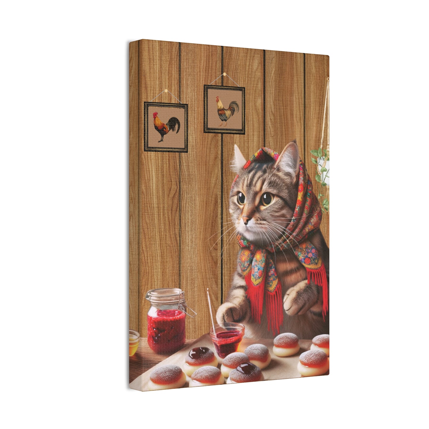 Babushka Cat Makes Paczki Wall Art