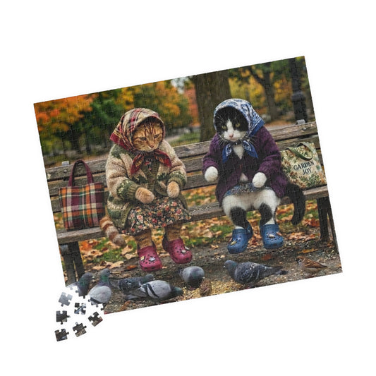 Babushka Cats Feed the Birds Best Friends Puzzle (520 Piece)