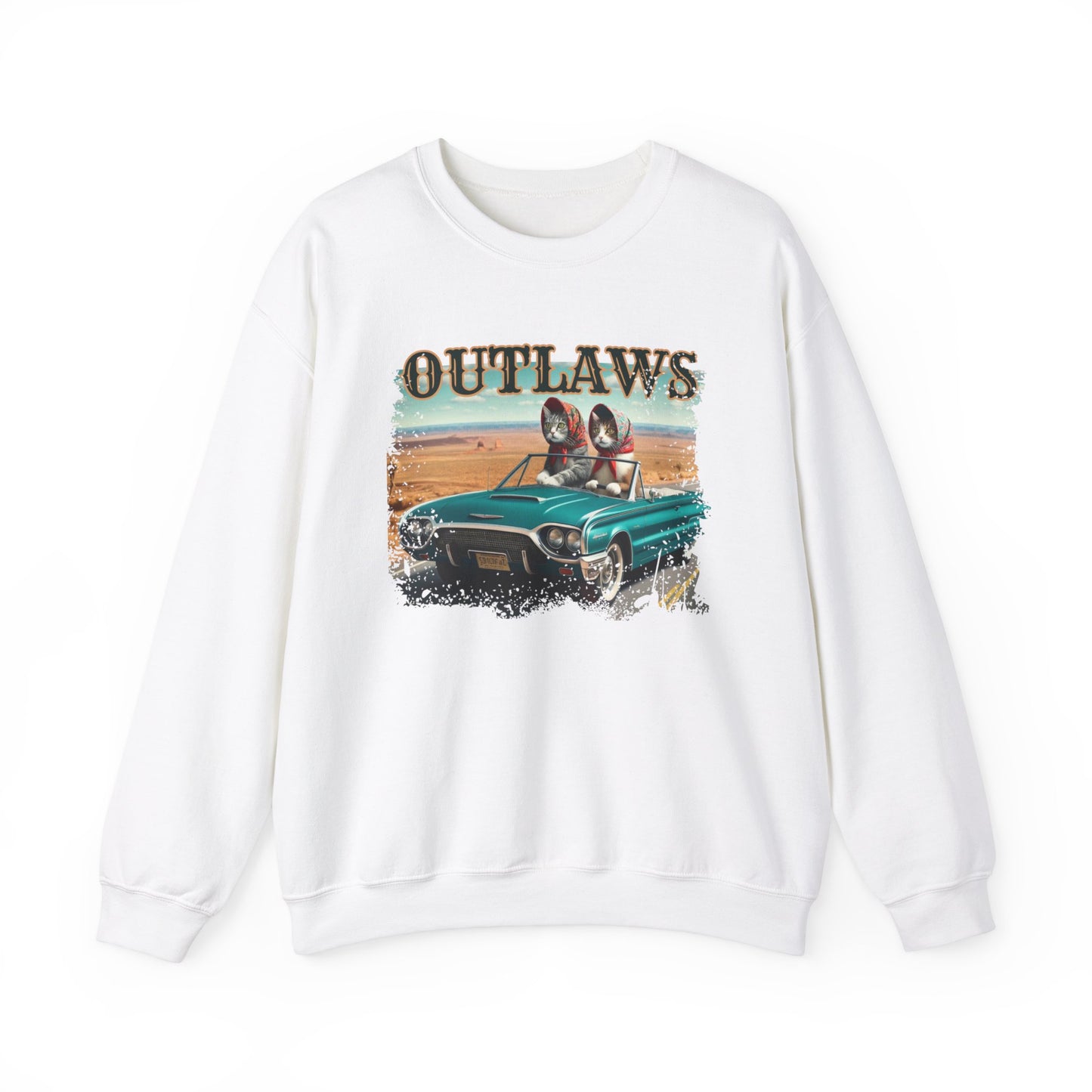 Babushka Cat Outlaws Unisex Heavy Blend™ Crewneck Sweatshirt