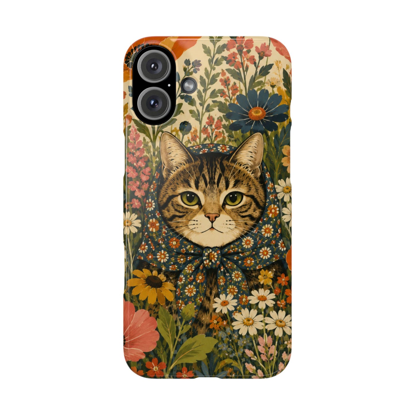 Babushka Cat Peeky Gardens Snap Phone Case