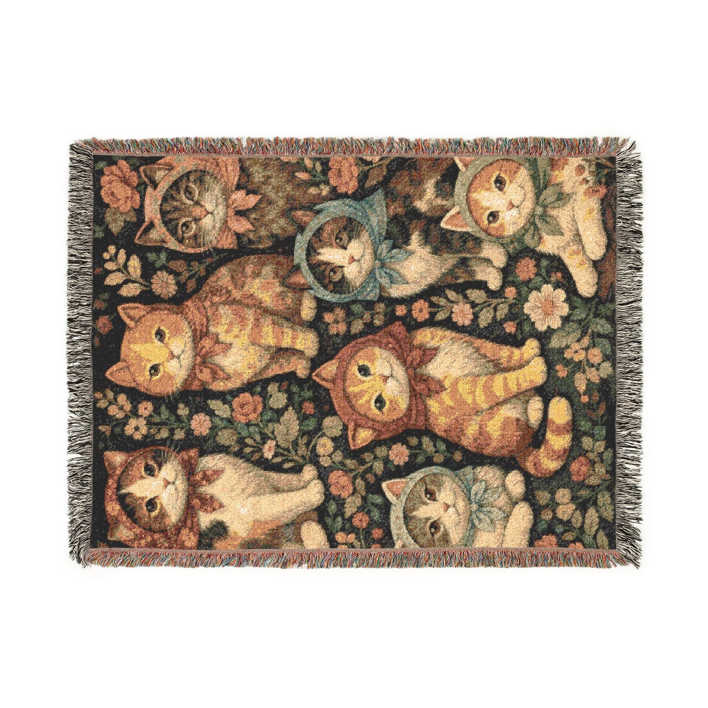 Babushka Cat Blanket, Throw Blanket, Unique Heirloom Gift