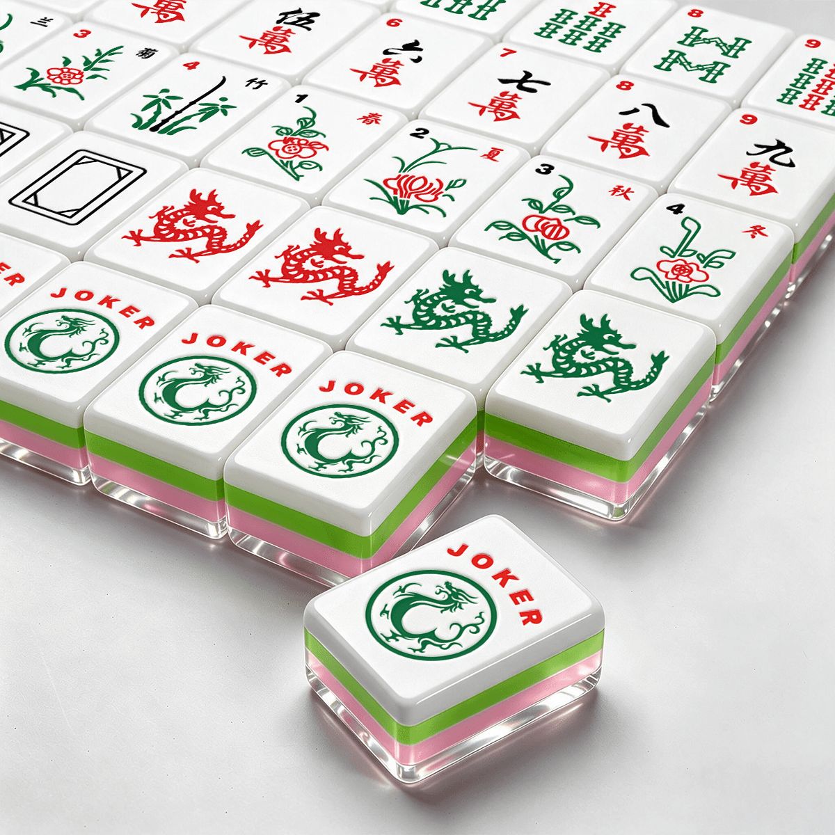 Kitschy Babushka Cat  4 Layer American Mahjong Tiles Set