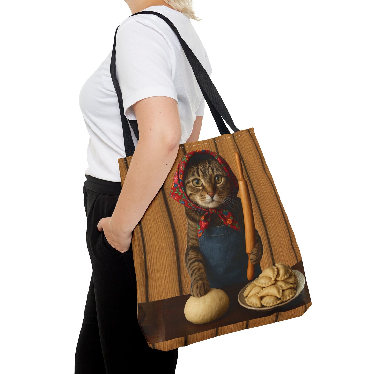 Babushka Cat Pierogi Tote Bag (AOP)