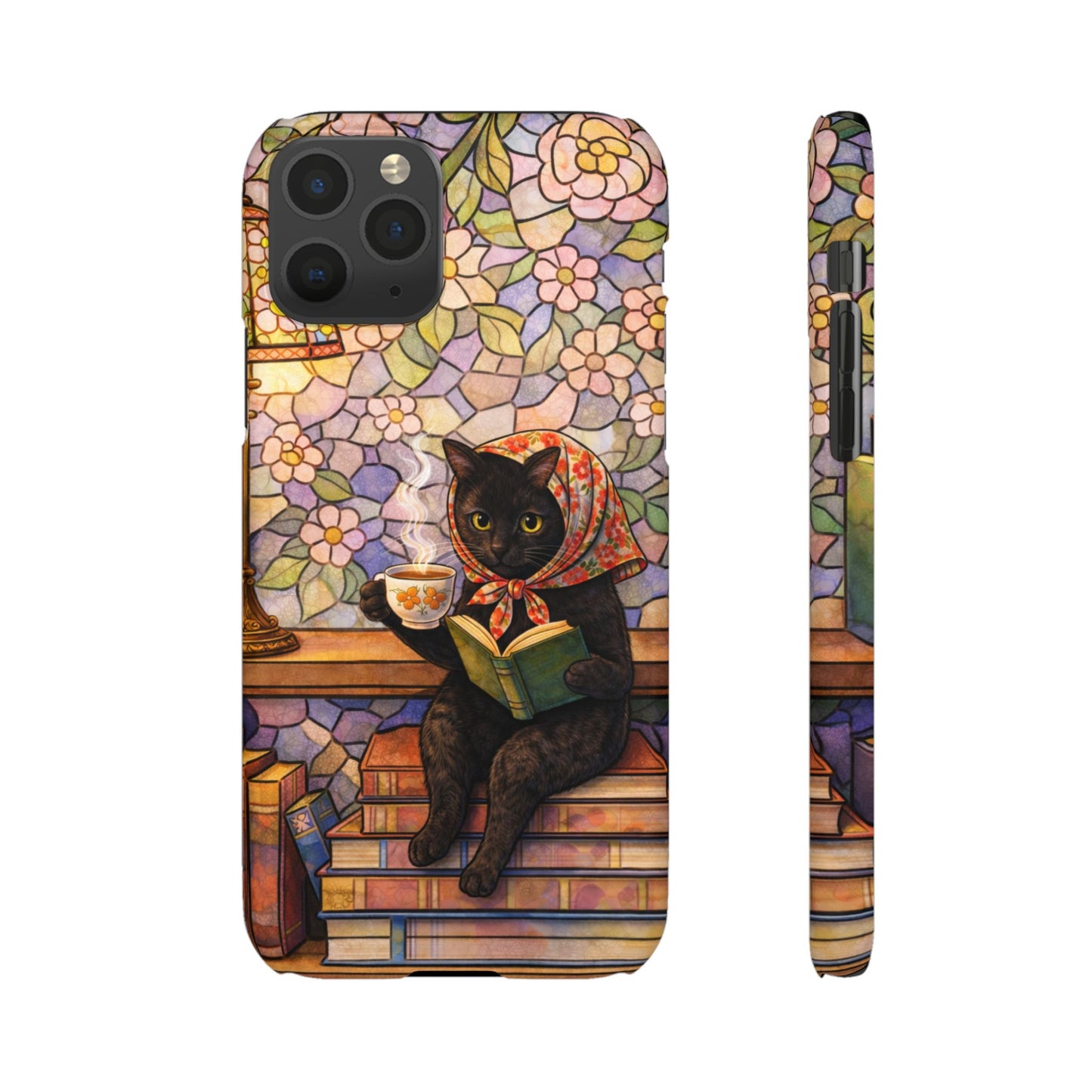 Babushka Cat Reads Artistic Literary Snap Phone Cases