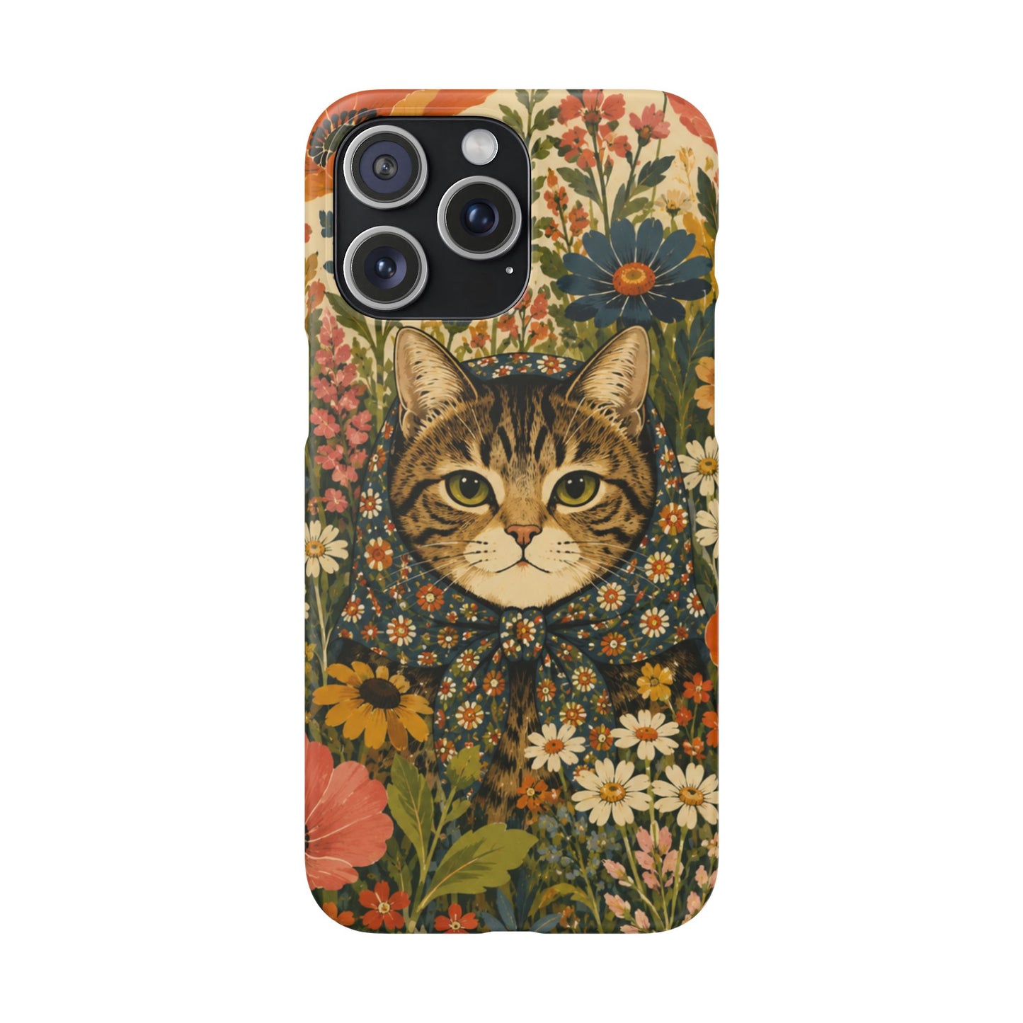 Babushka Cat Peeky Gardens Snap Phone Case