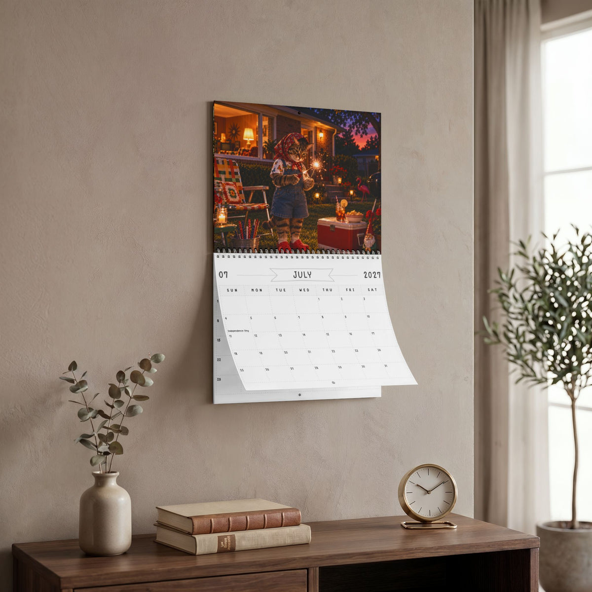 Babushka Cat Scenes 2027 Wall Calendar (2 Sizes)