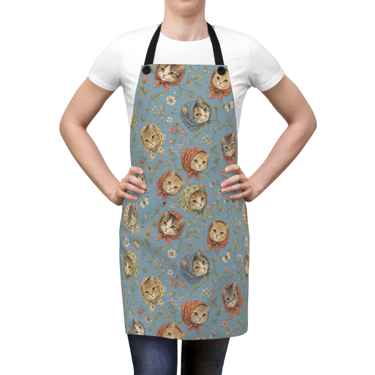Babushka Cats Charming Cat Lover Apron