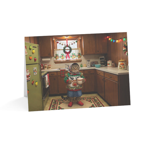 Babushka Cats Chistmas Greeting Cards-Set of 10