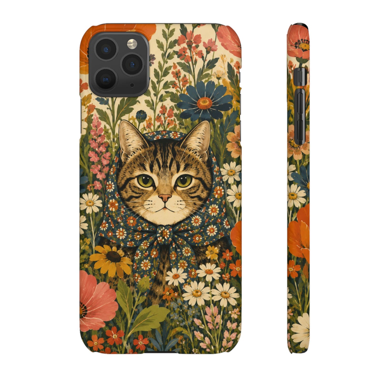 Babushka Cat Peeky Gardens Snap Phone Case