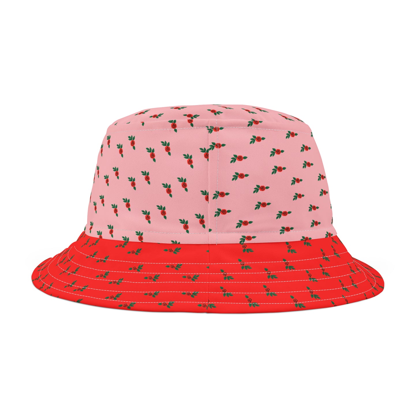 Red and Pink Floral Bucket Hat (AOP)