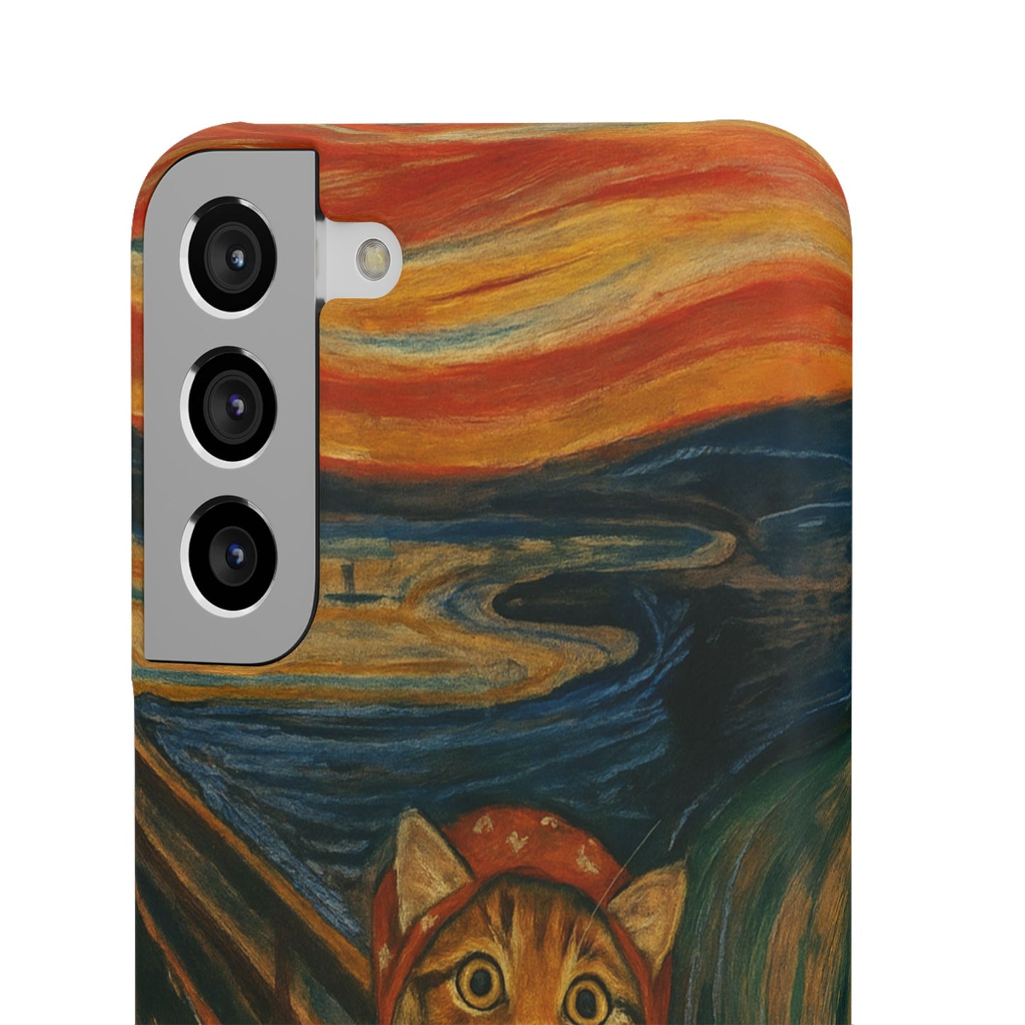 Babushka Cat x Edvard Munch The Scream Parody Art Snap Case