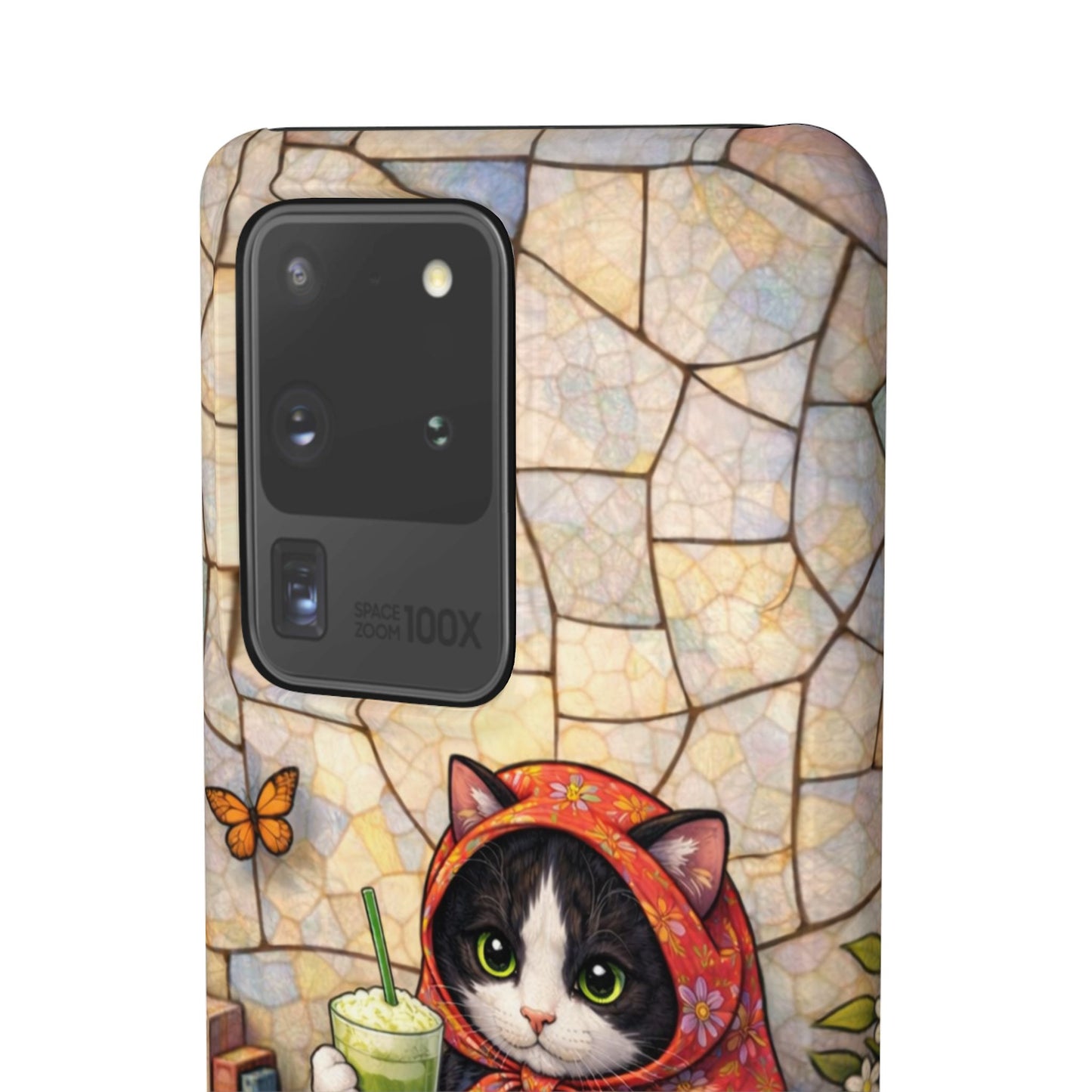 Babushka Cat Reads, Tuxedo Cat Literary Snap Phone Case