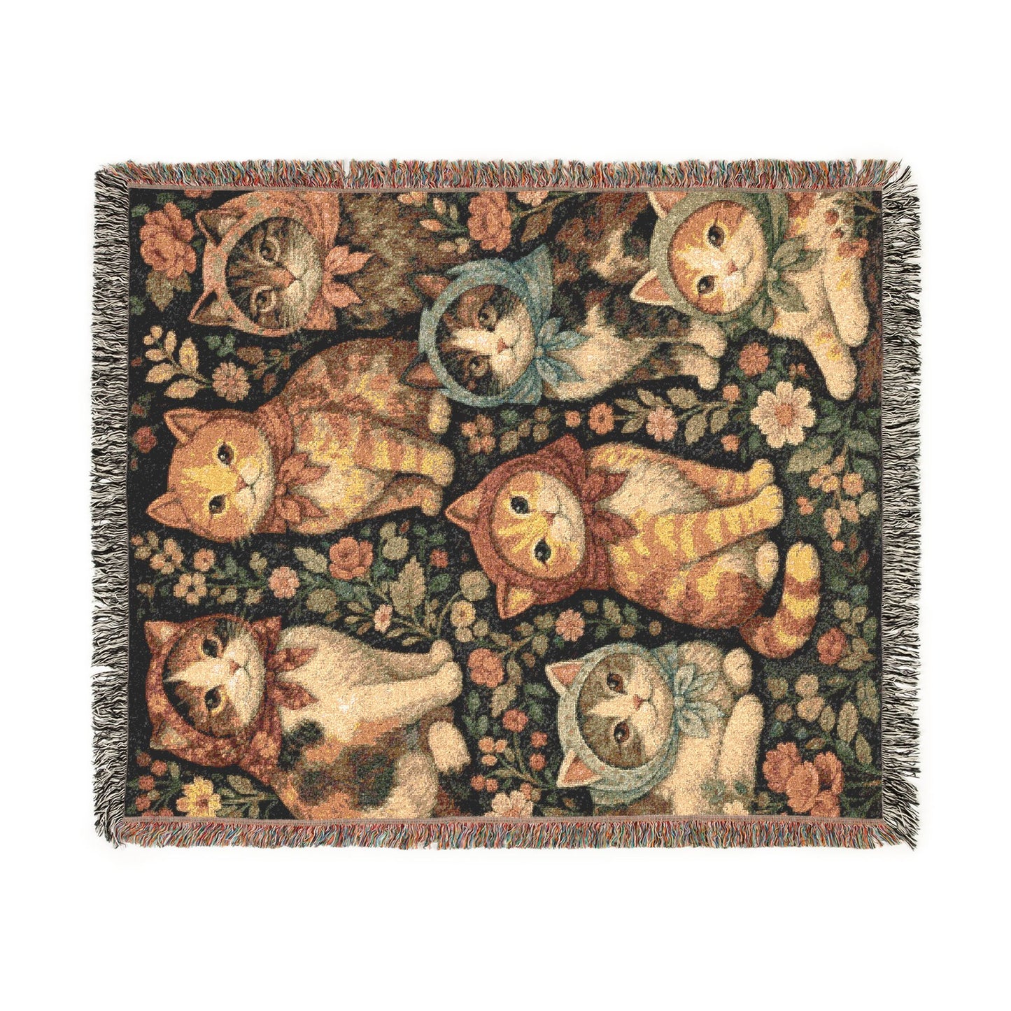 Babushka Cat Blanket, Throw Blanket, Unique Heirloom Gift