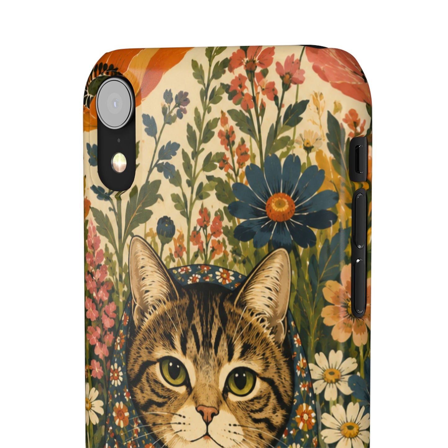 Babushka Cat Peeky Gardens Snap Phone Case