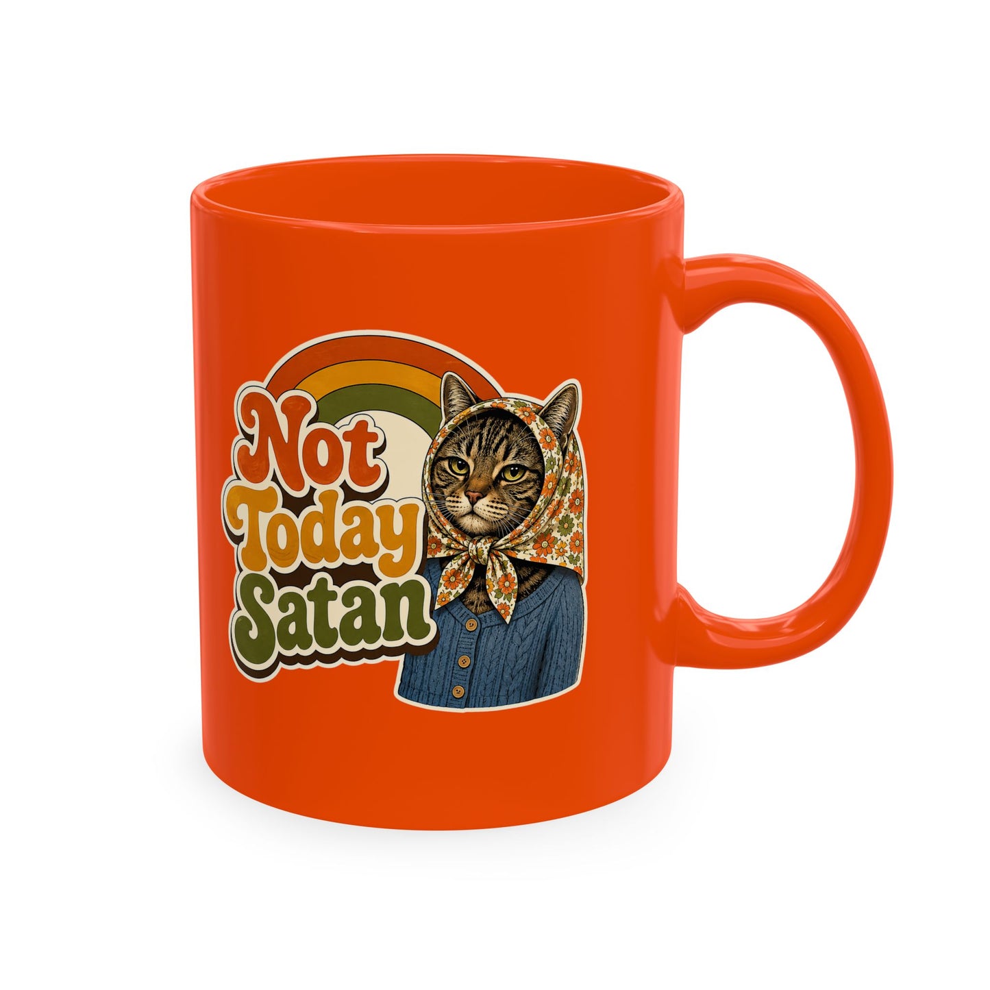 Babushka Cat-Not Today Satan-Traditional Ceramic Mug